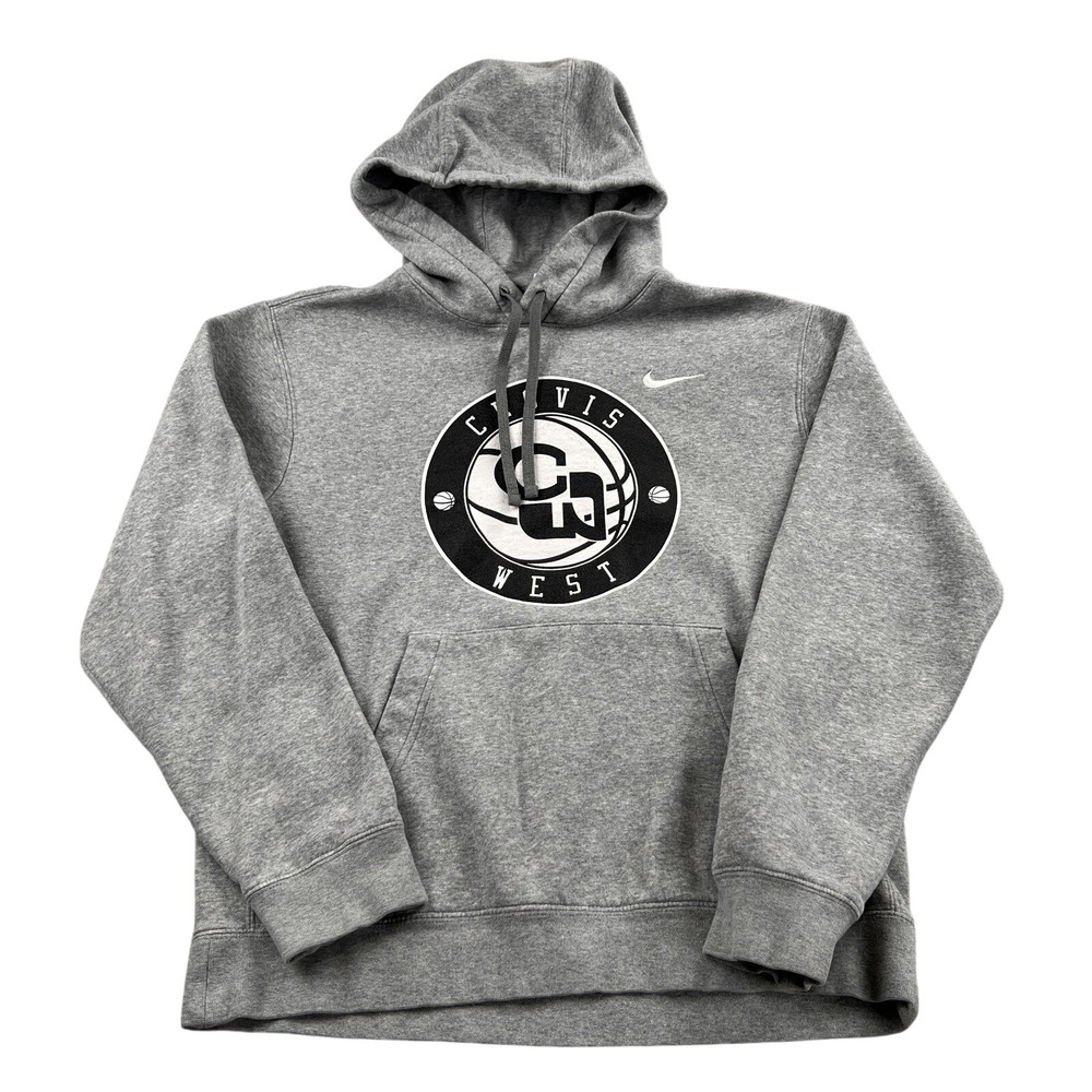 Nike Clovis West Golden Eagles Basketball Hoodie M Gray Men Sweatshirt Fresno